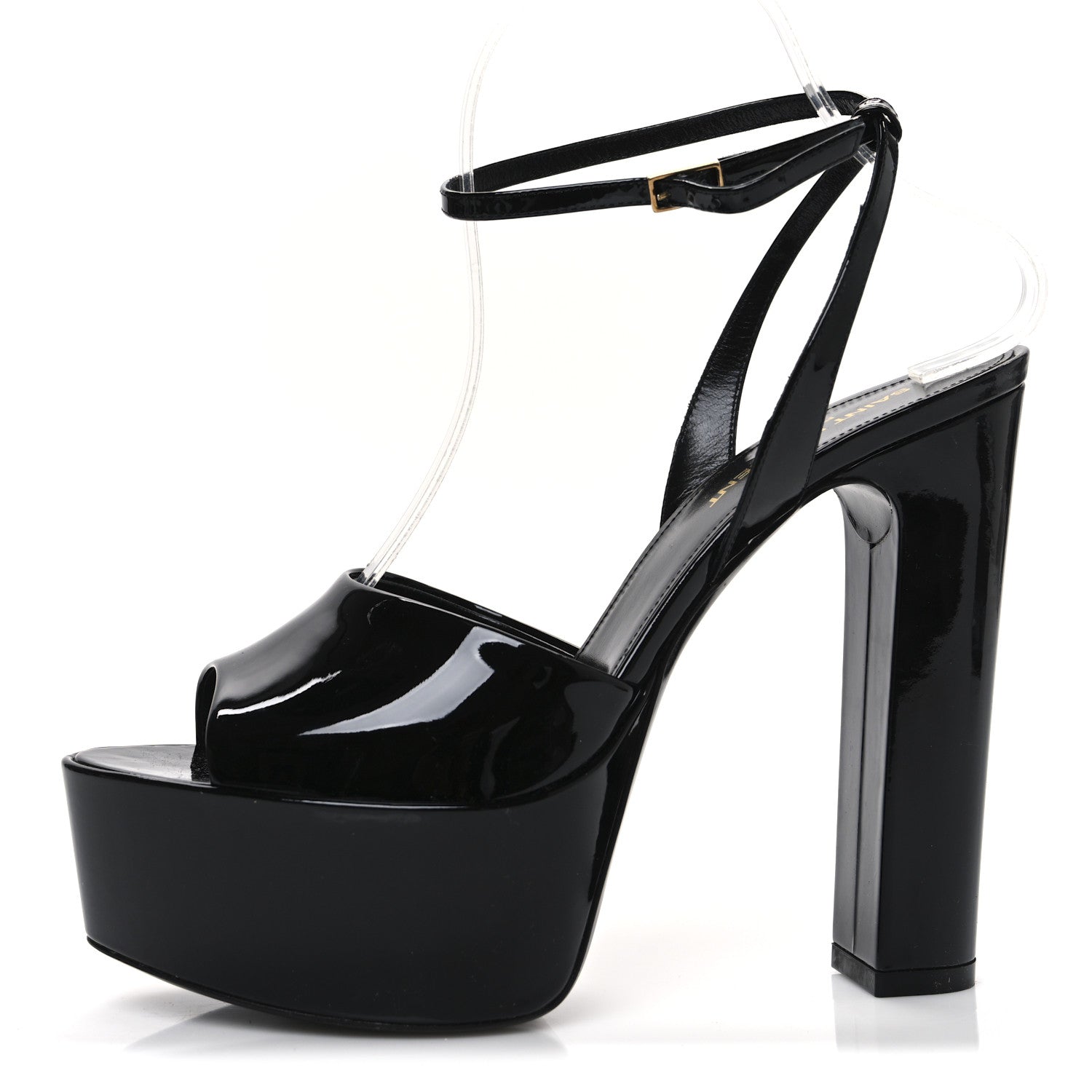 Saint Laurent Patent Jodie 95 Platform Sandals 38.5 Black 1 of 10
