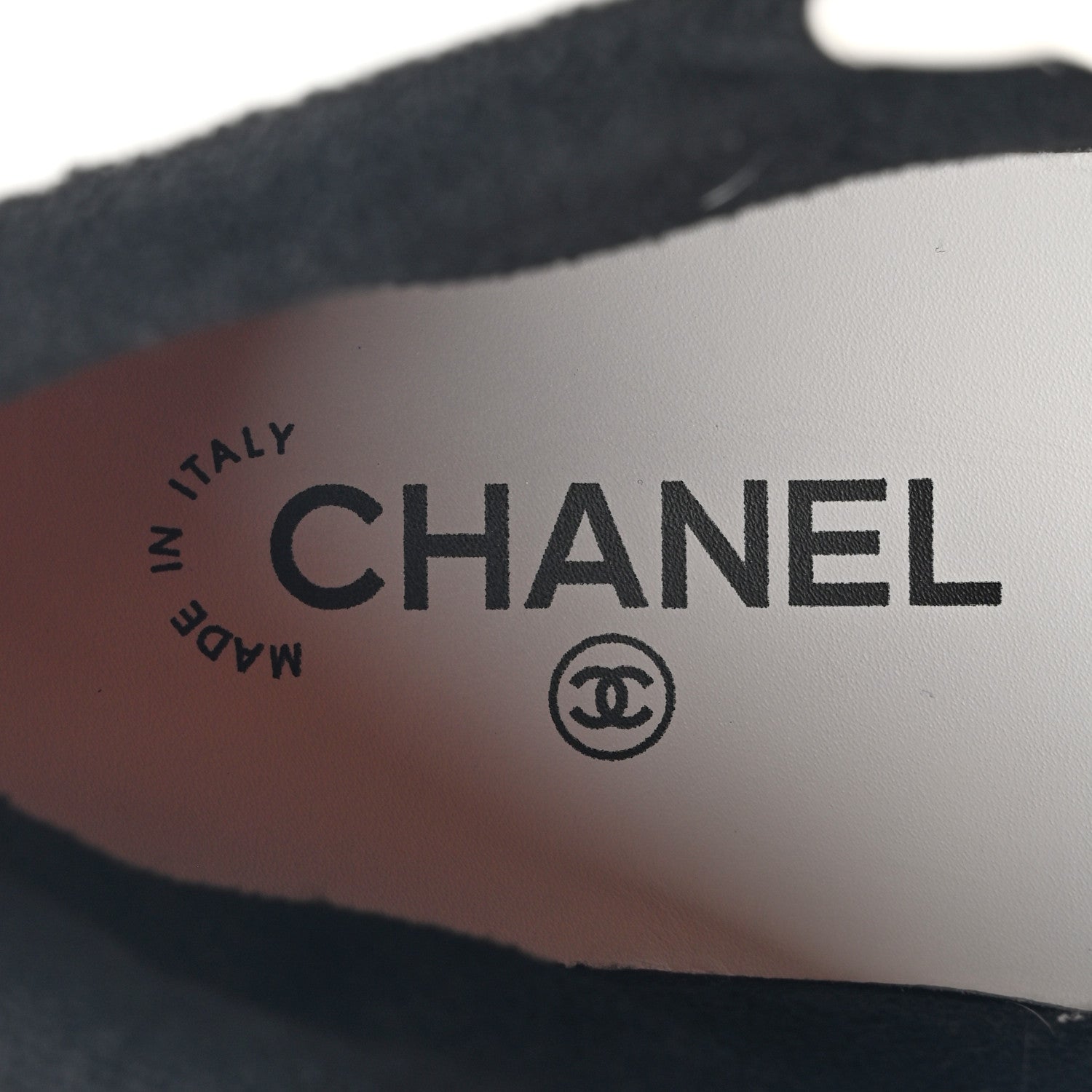 Chanel Calfskin Womens Logo High Top Sneakers 38 Black White 8 of 10