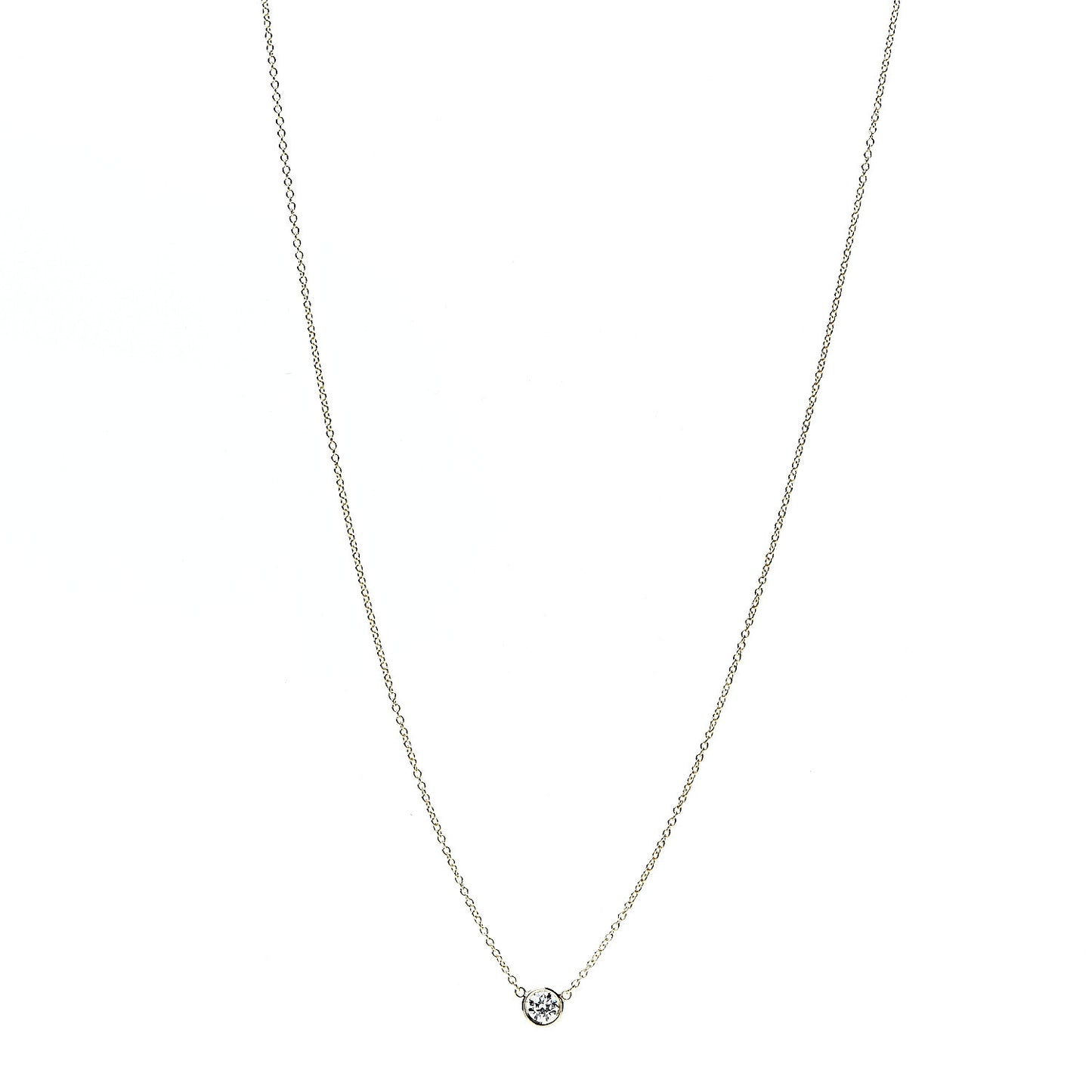 18K Yellow Gold Diamond .25ct Elsa Peretti Diamonds by the Yard Pendant Necklace