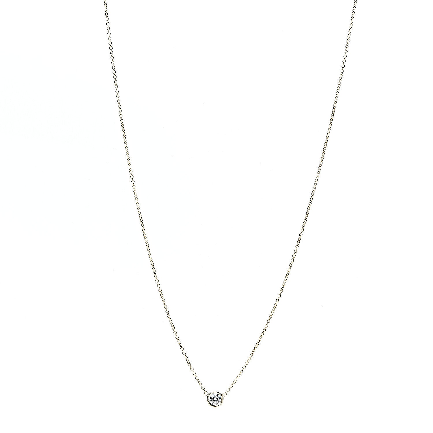 Tiffany 18K Yellow Gold Diamond .25ct Elsa Peretti Diamonds by the Yard Pendant Necklace 1 of 4