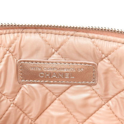 Chanel Metallic Lambskin Quilted Cosmetic Pouch Light Gold 7 of 8