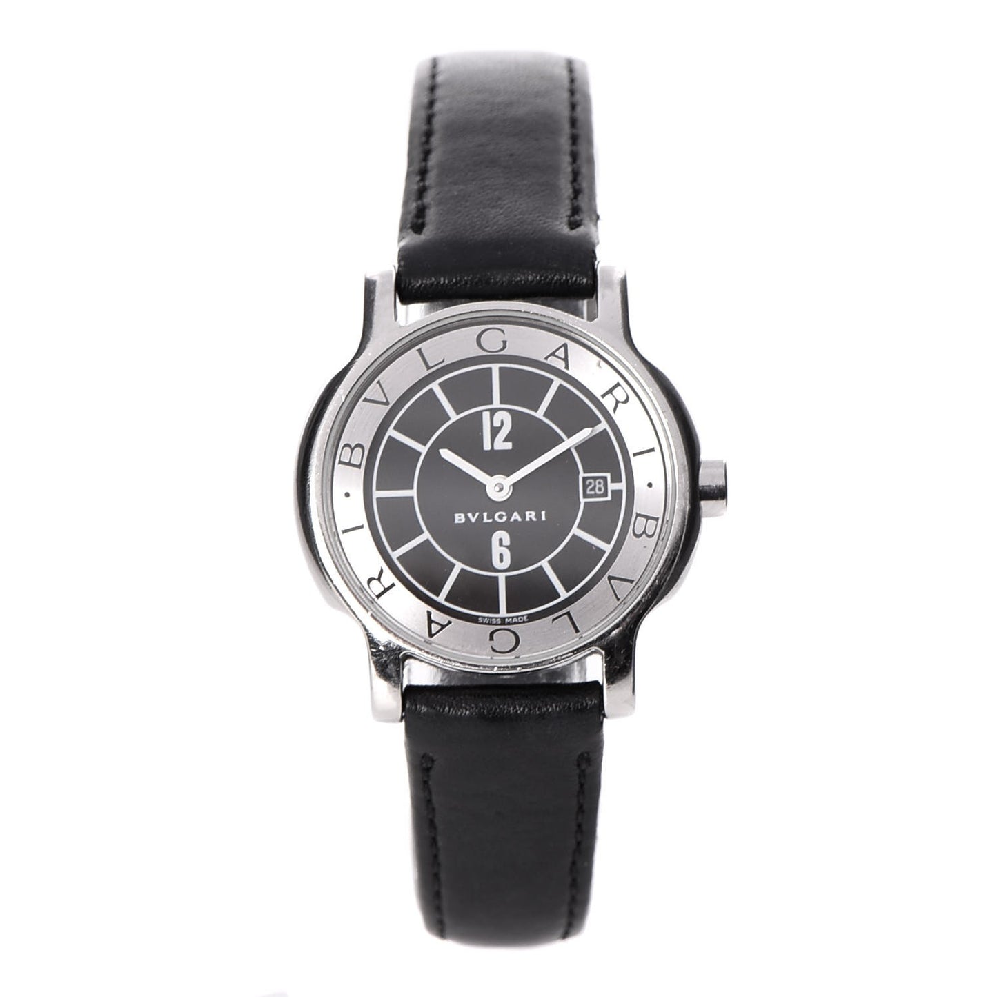 Stainless Steel Calfskin 29mm Solotempo Quartz Watch Black
