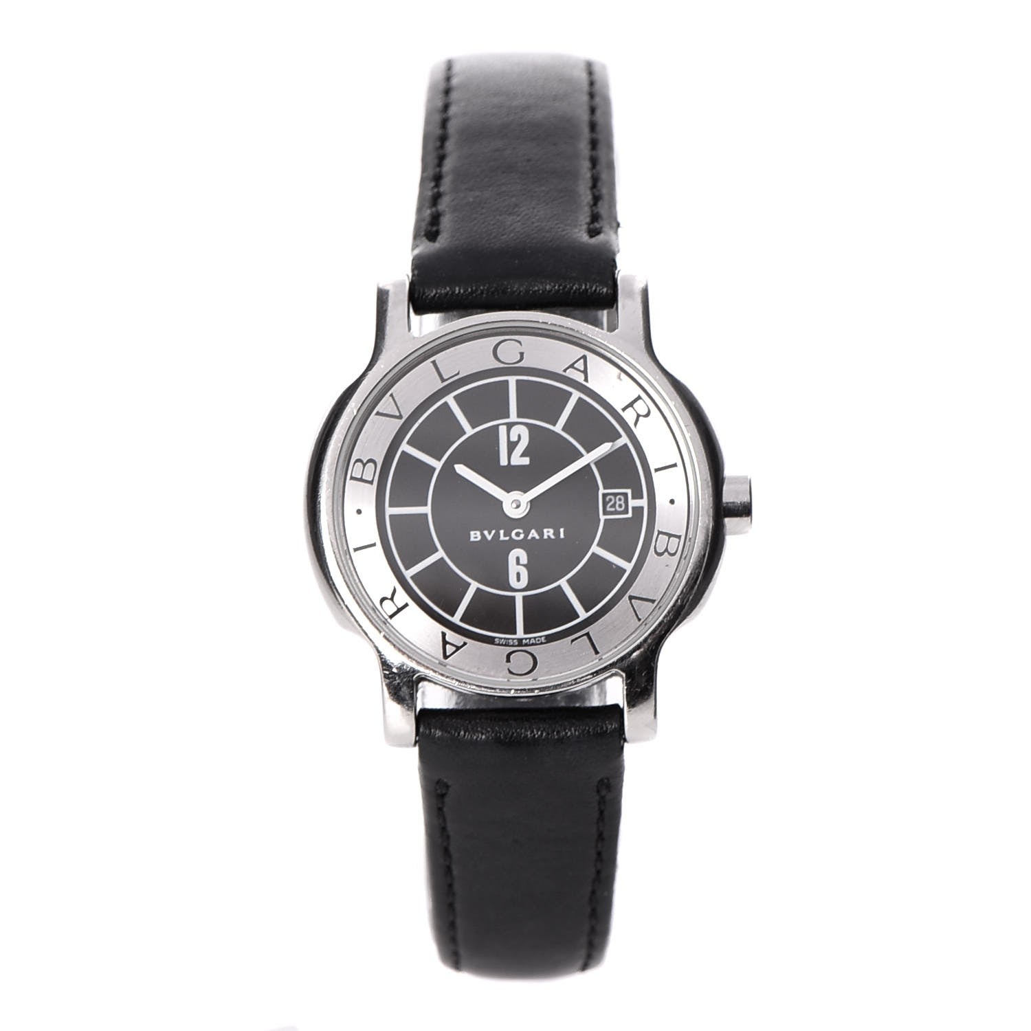 Bulgari Stainless Steel Calfskin 29mm Solotempo Quartz Watch Black 1 of 9