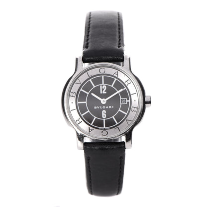 Bulgari Stainless Steel Calfskin 29mm Solotempo Quartz Watch Black 1 of 9