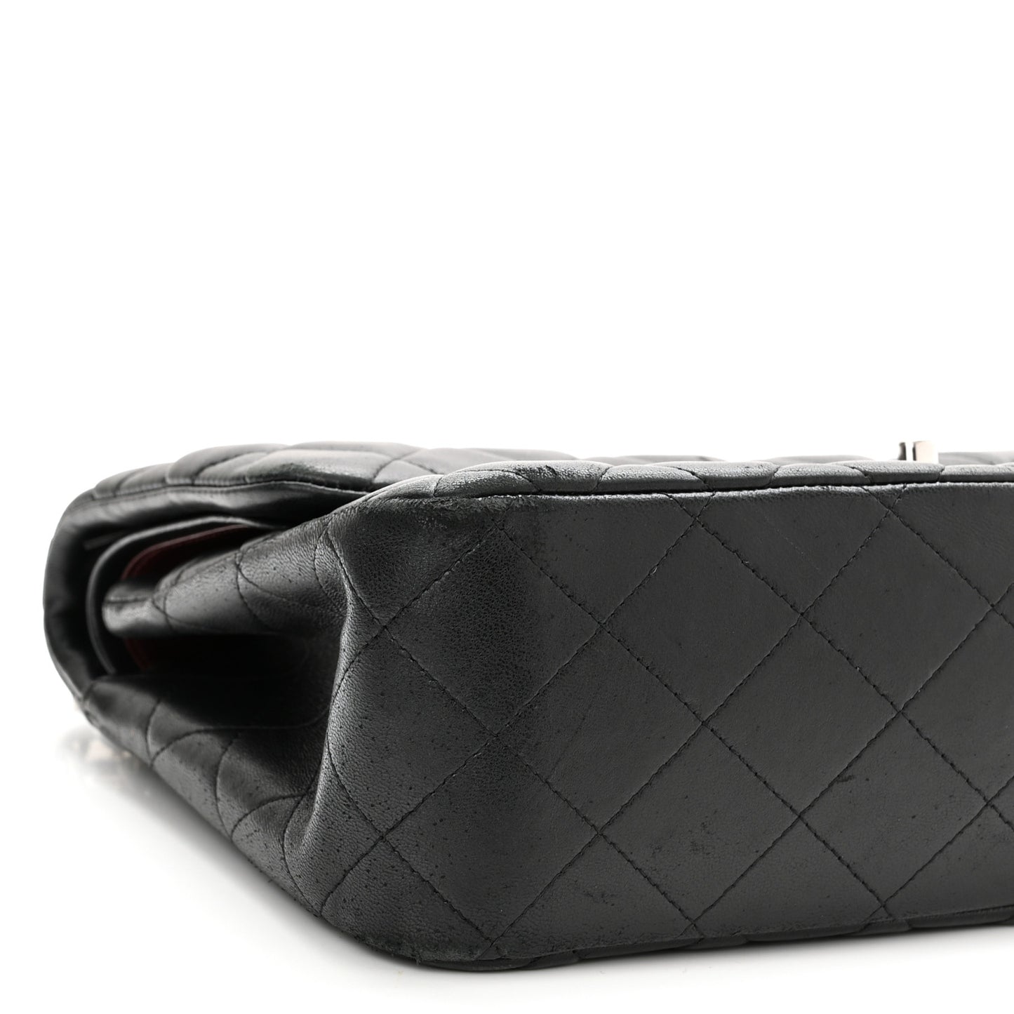 Lambskin Quilted Jumbo Double Flap Black