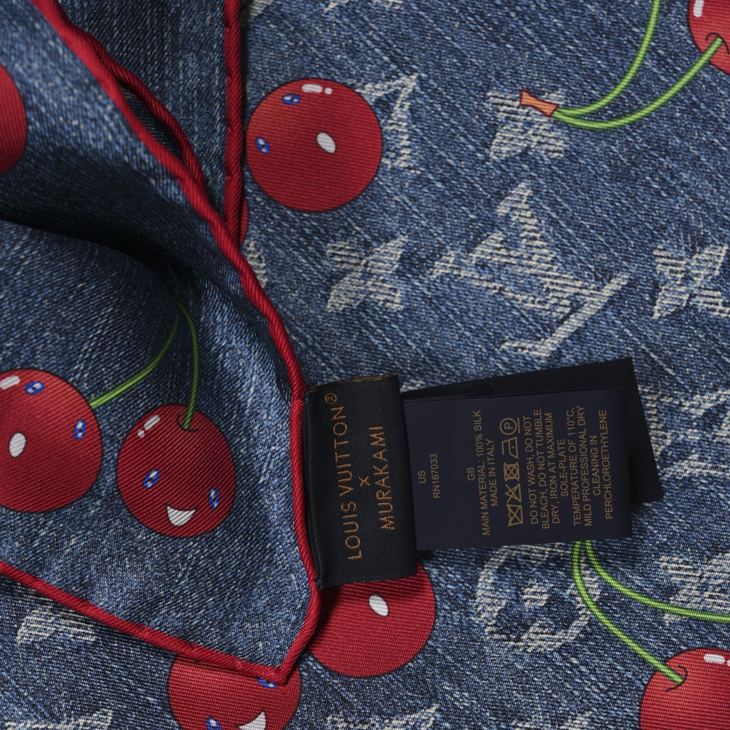 Louis Vuitton LV X TM Wool Monogram Cerise Shawl Denim Blue 3 of 3