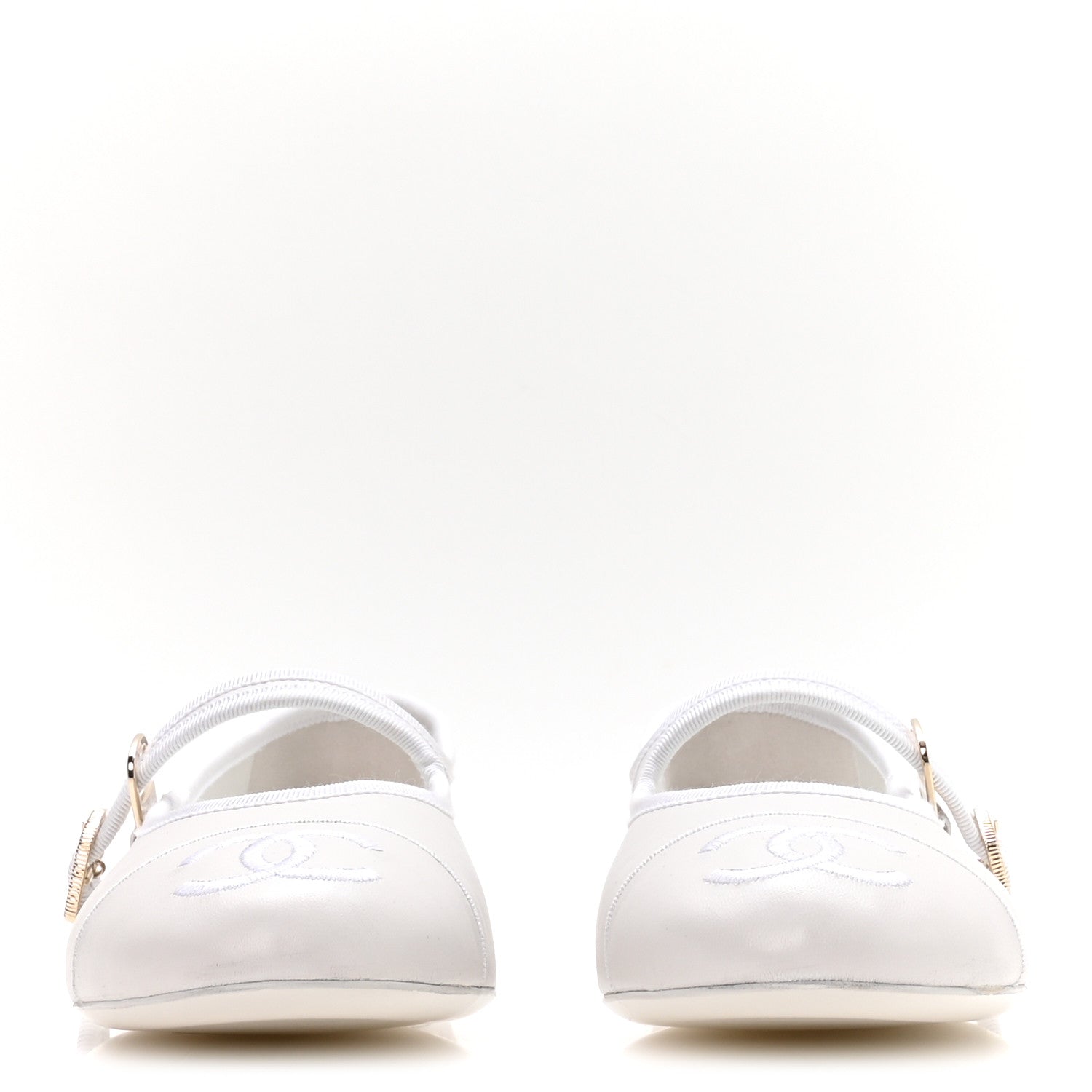 Chanel Lambskin Mary Jane Flats 40.5 White 3 of 9