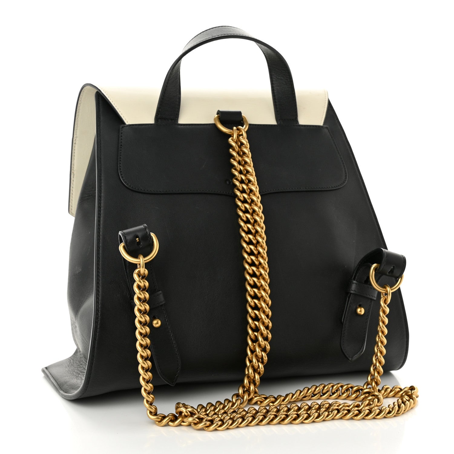 Gucci Calfskin Medium Malin Chain Backpack White Black Gold 3 of 12