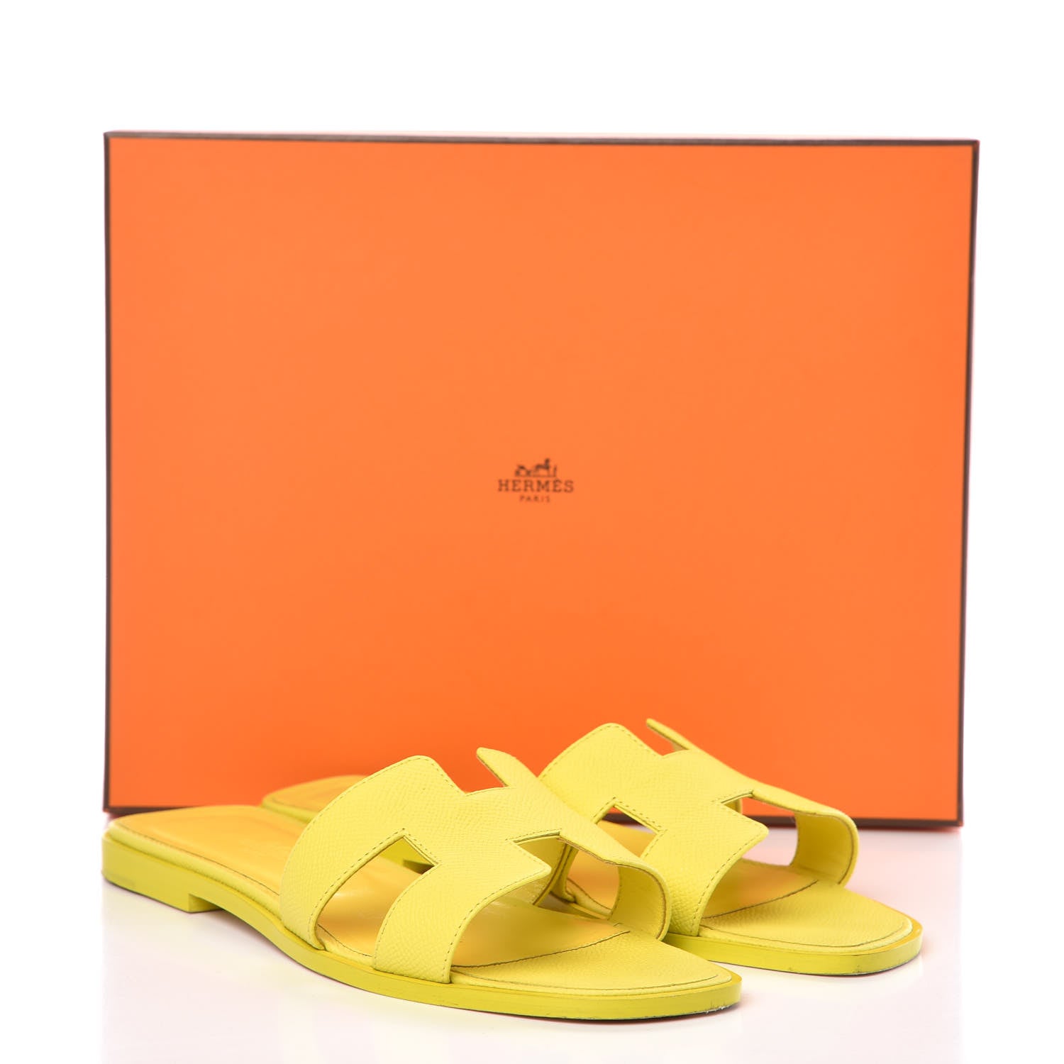 Hermes Epsom Oran Sandals 38 Jaune Pollen 14 of 14