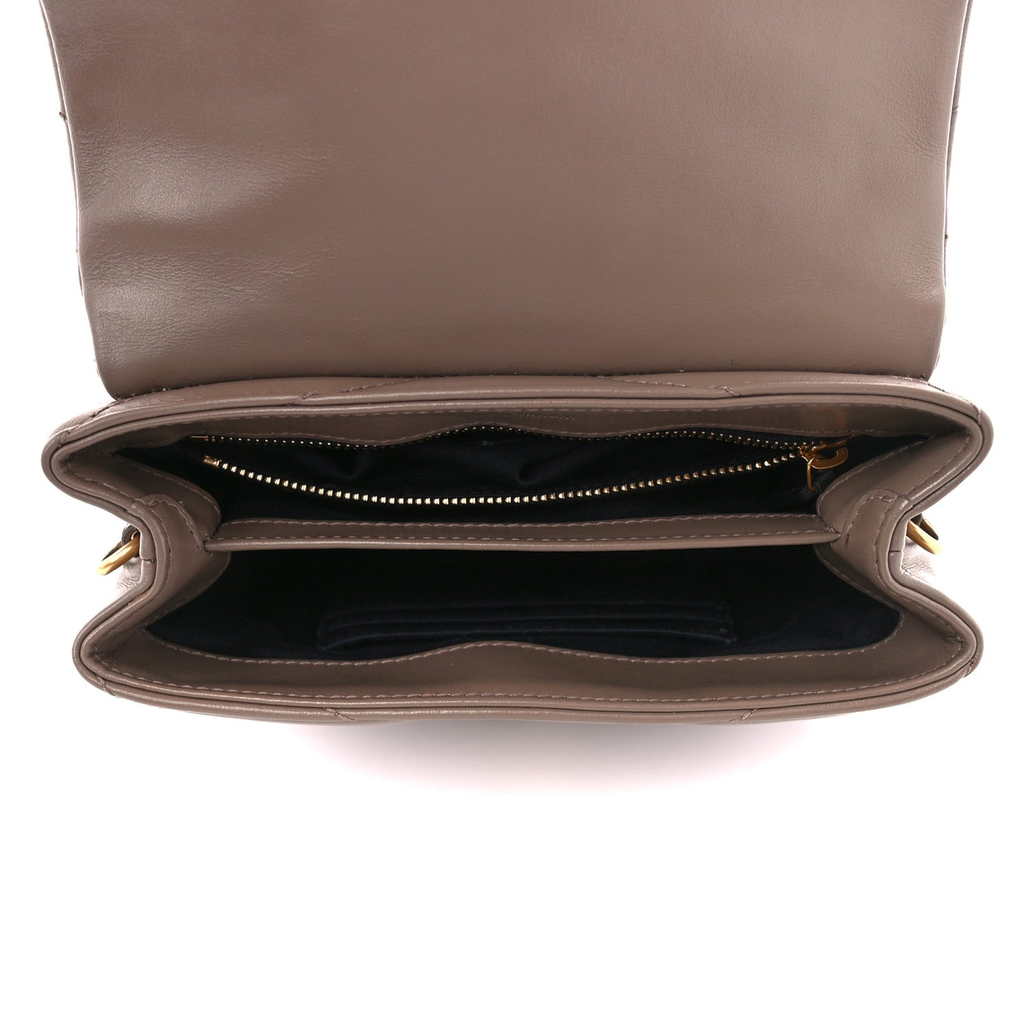 Calfskin Y Quilted Monogram Toy Loulou Crossbody Bag Taupe