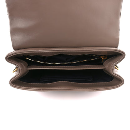 Saint Laurent Calfskin Y Quilted Monogram Toy Loulou Crossbody Bag Taupe 5 of 11