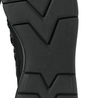 Louis Vuitton Denim Rubber Monogram Tie Dye Mens Fastlane Low Sneakers 9 Black 6 of 9