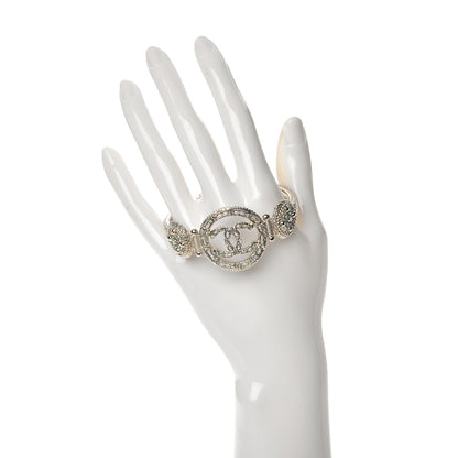 Chanel Metal Pearl Strass CC Bangle Gold Blue Pearly White 2 of 5