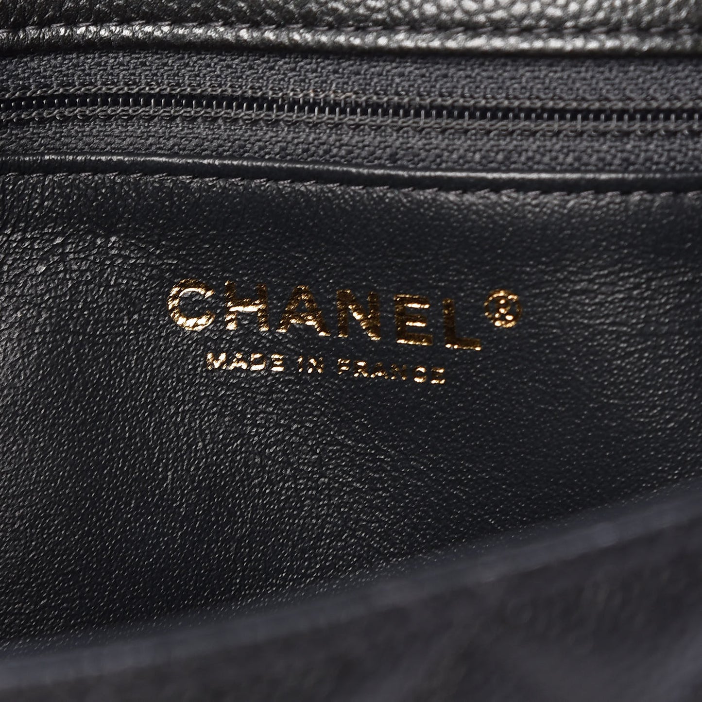 Caviar Quilted Clutch Dark Grey
