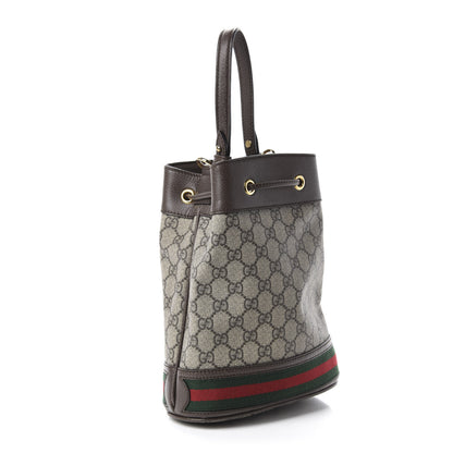 Gucci GG Supreme Monogram Web Small Ophidia Bucket Bag Brown 3 of 11