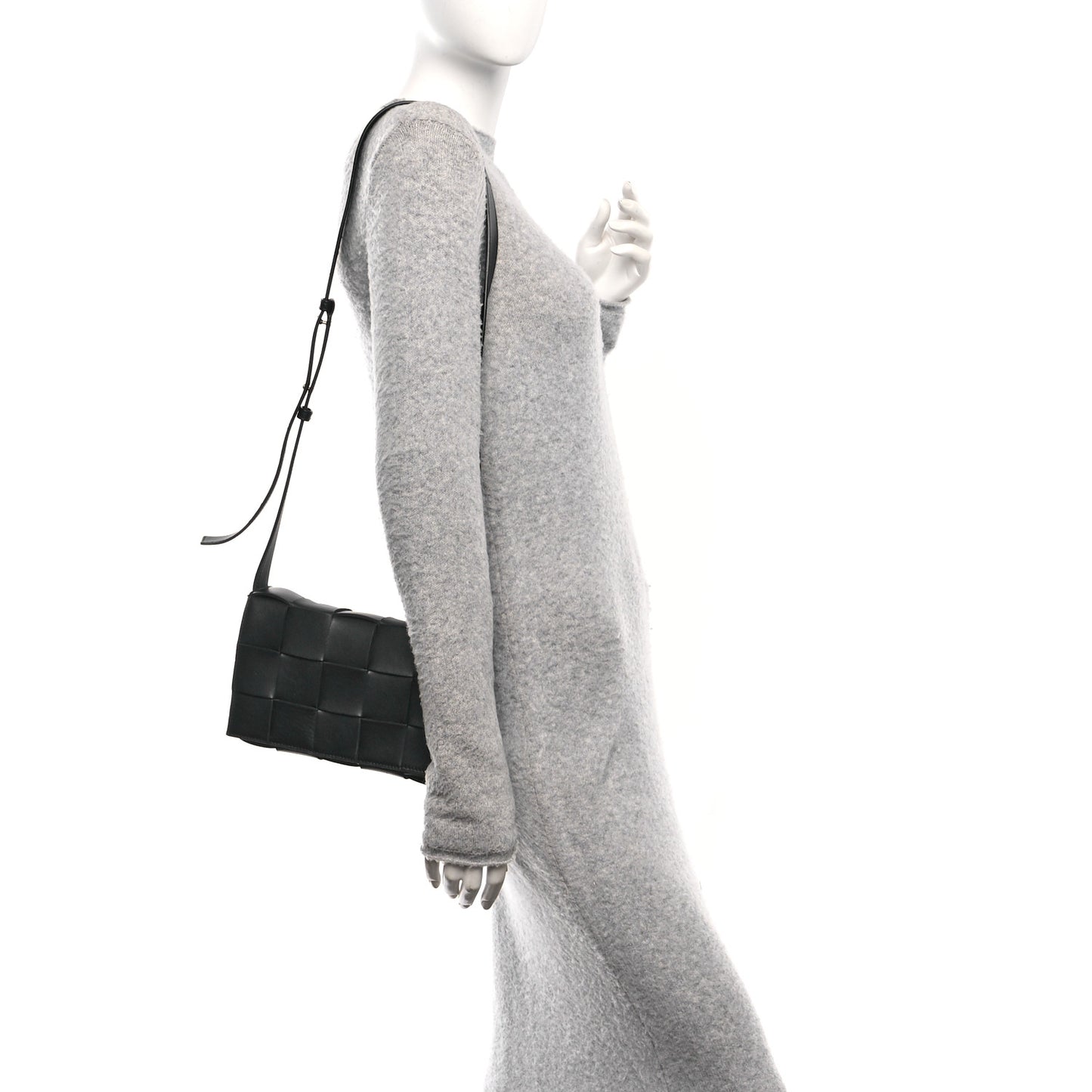 Lambskin Maxi Intrecciato Cassette Crossbody Bag Black