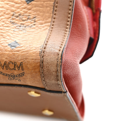 MCM Visetos Calfskin Calf Hair Leopard Print Little Veronica Tote Cognac Multicolor 10 of 11