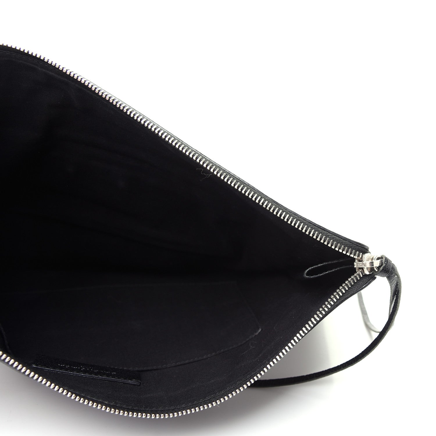 Balenciaga Chevre Silver Metallic Edge Hardware Pouch Black 5 of 7