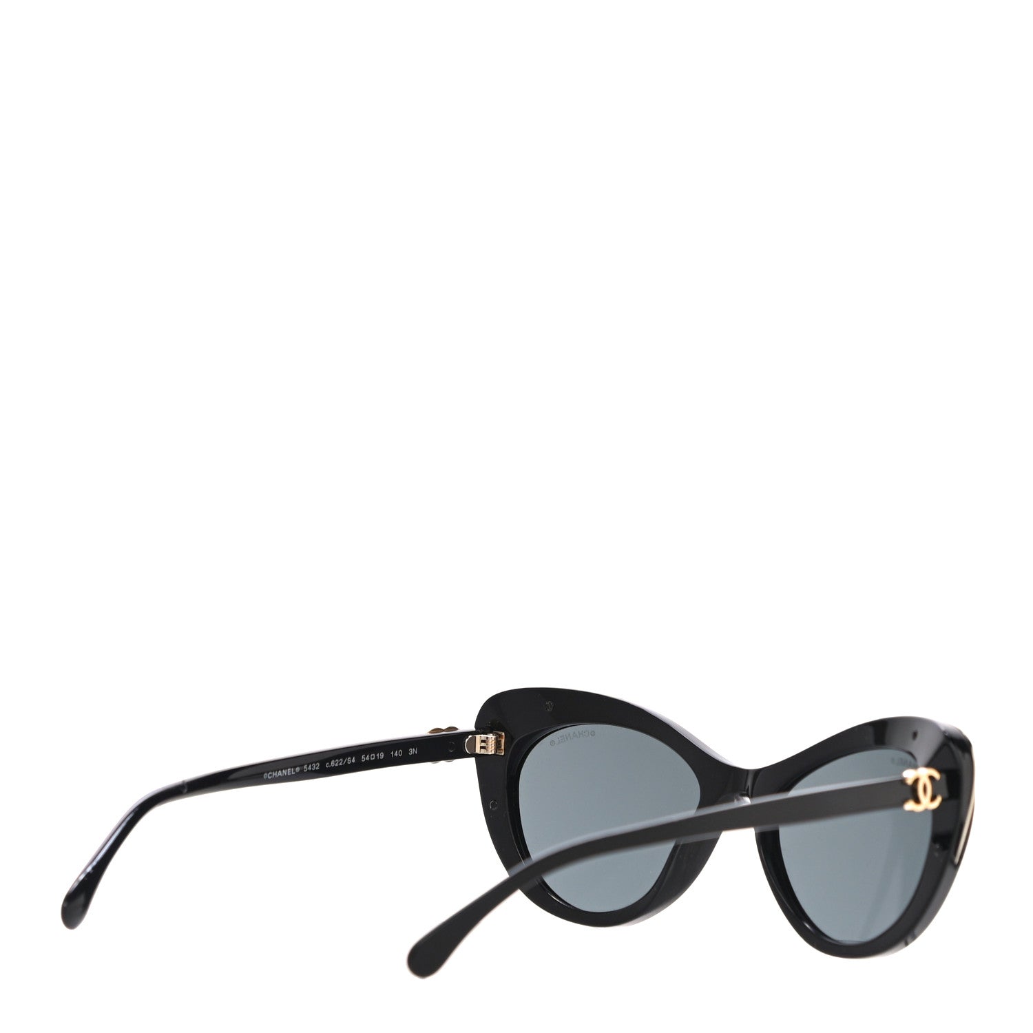 Chanel Acetate Cat Eye CC Sunglasses 5432 Black 3 of 9