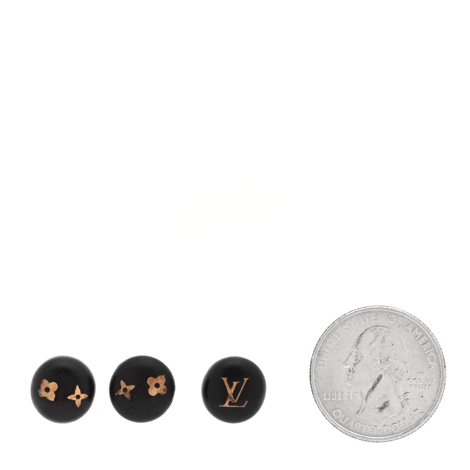 Louis Vuitton Tiger Wood Brass Silvania Stud Earrings Set of 3 2 of 3