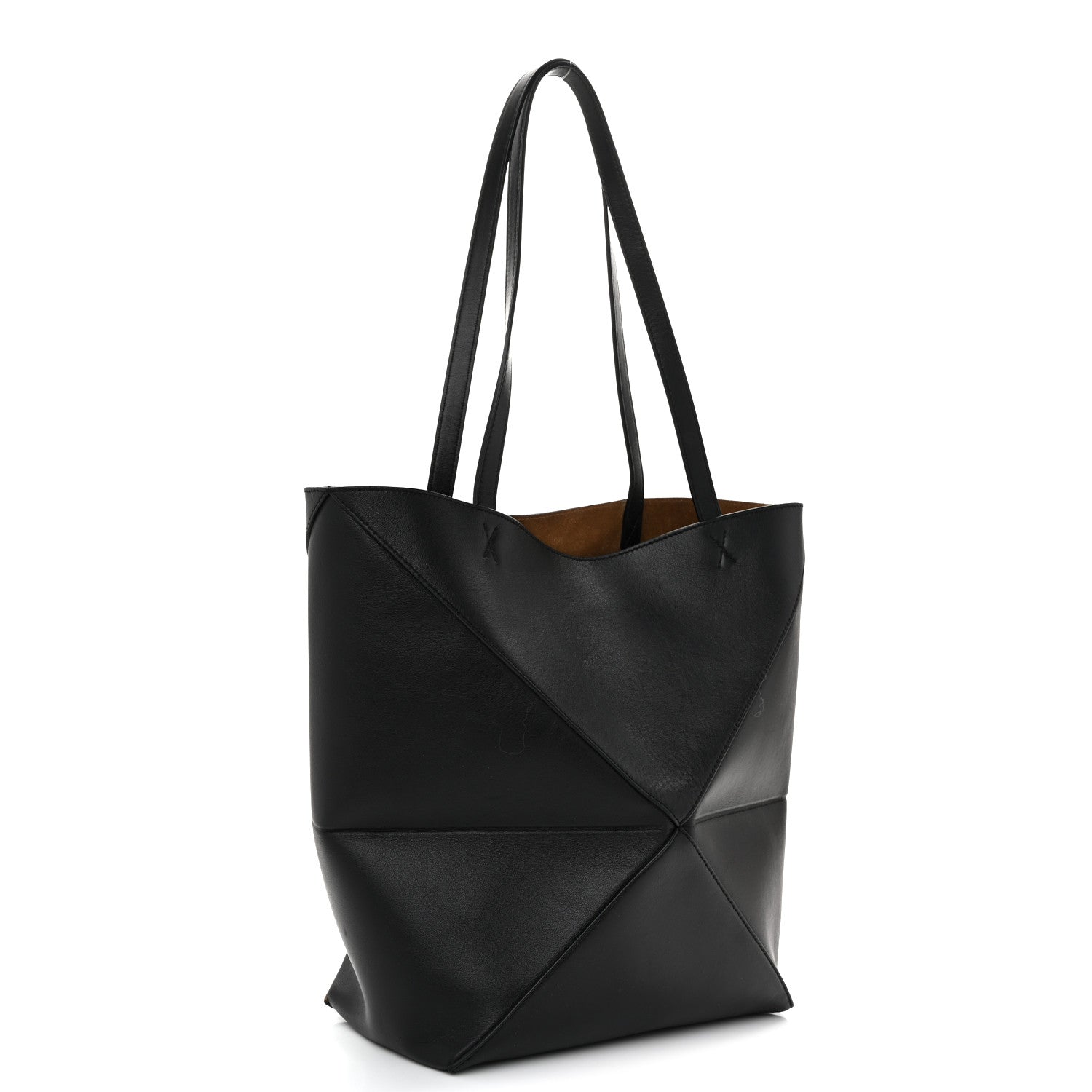 Loewe Shiny Calfskin Medium Puzzle Fold Tote Black 3 of 14