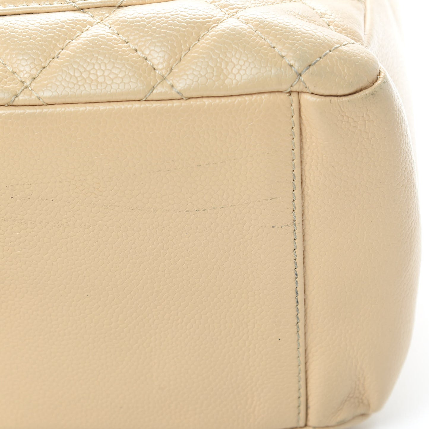 Caviar Quilted Grand Shopping Tote GST Beige Clair