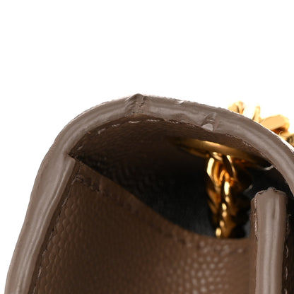 Saint Laurent Grain De Poudre Small Monogram Kate Satchel Dark Beige 11 of 12