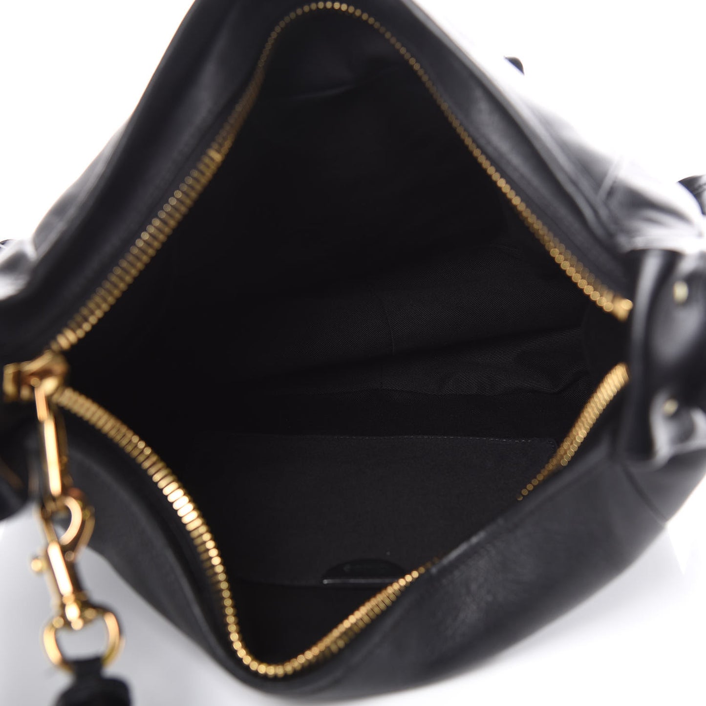 Calfskin Gabby Bucket Bag Black