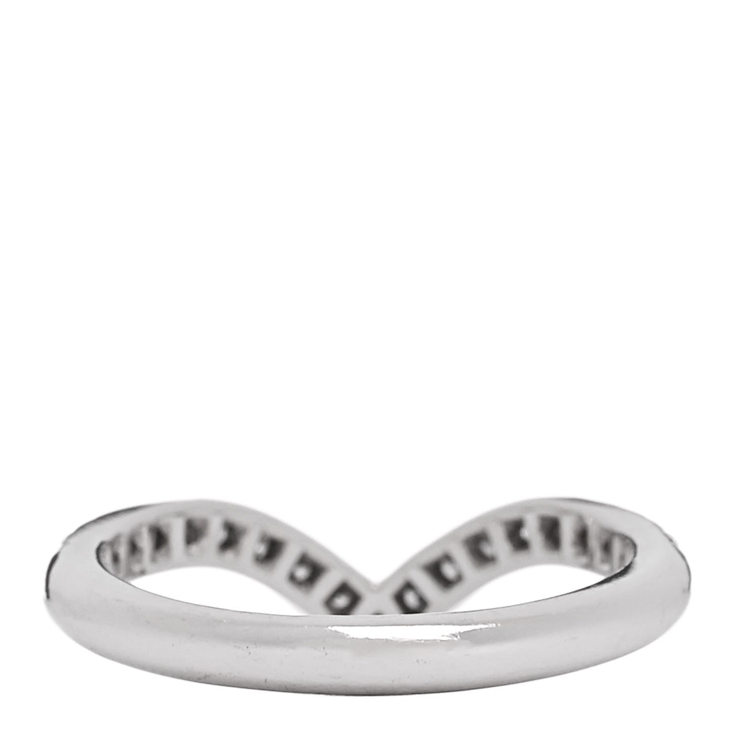 Tiffany Platinum Diamond Soleste V Band Ring 45 3.25 3 of 5