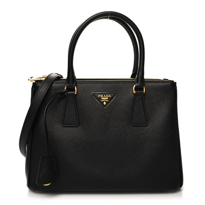 Prada Saffiano Small Galleria Double Zip Tote Black 1 of 9