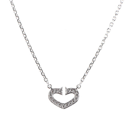 Cartier 18K White Gold Diamond Small Hearts and Symbols Pendant Necklace 4 of 8