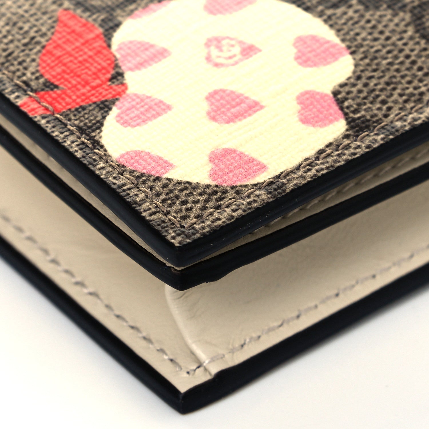 Gucci GG Supreme Monogram Les Pommes Card Case Wallet Beige Multicolor Mystic White 6 of 11