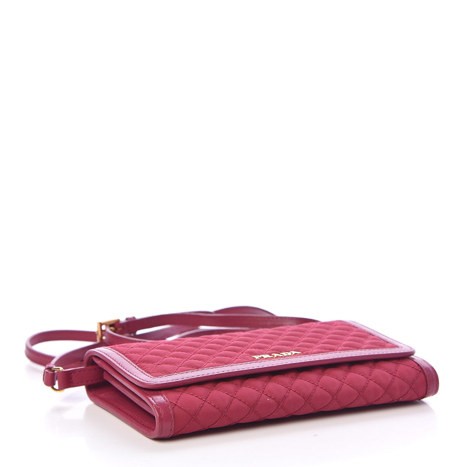 Prada Tessuto Quilted Mini Crossbody Wallet Ibisco 4 of 11