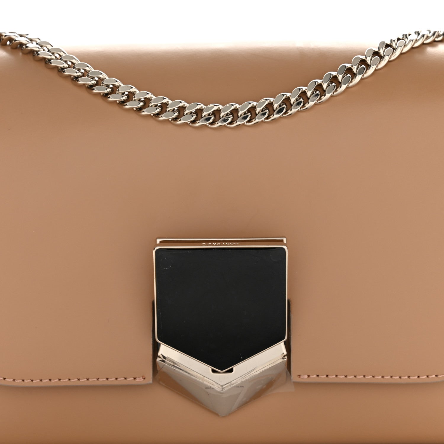 Jimmy Choo Chrome Spazzolato Lockett Petite Shoulder Bag Nude 7 of 9