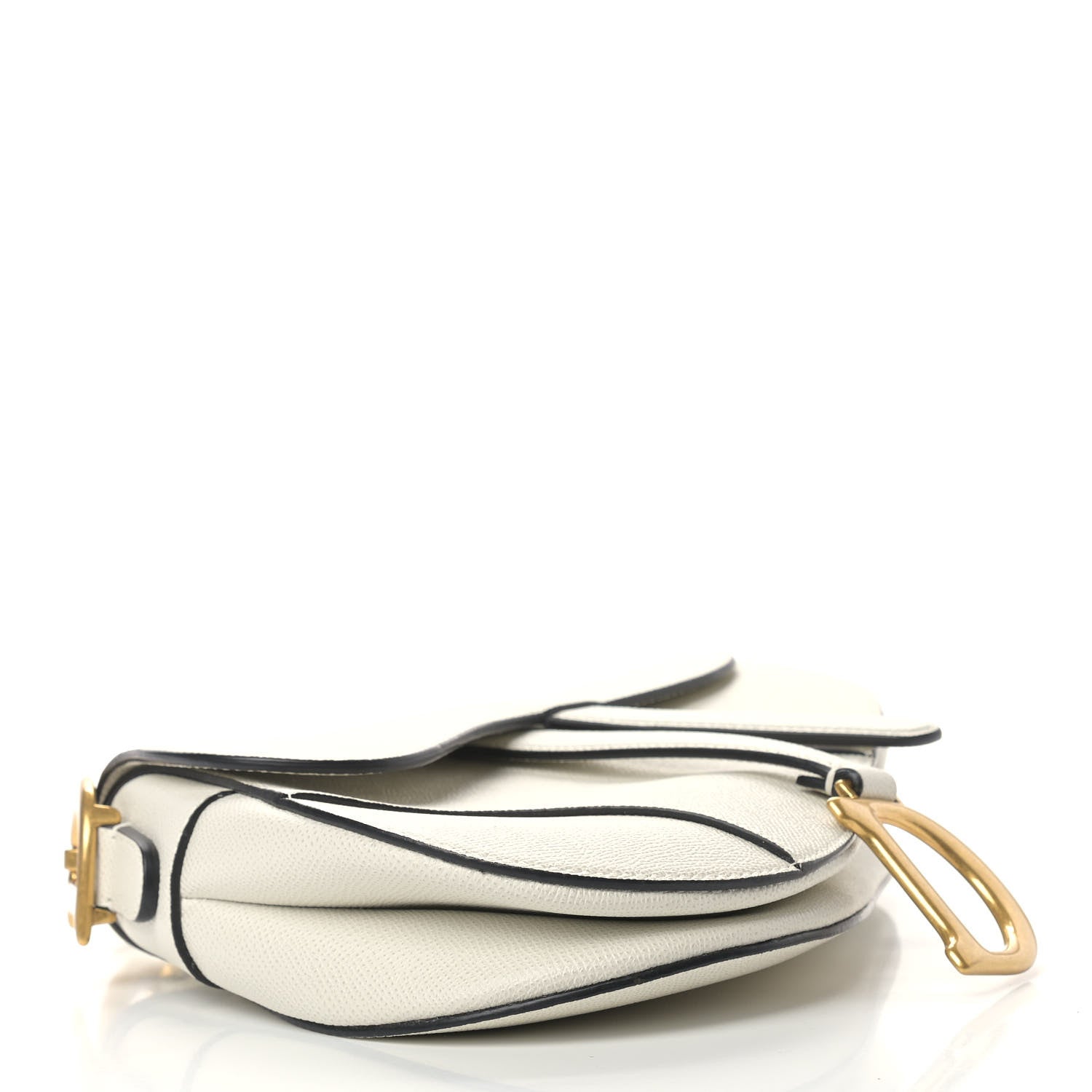 Christian Dior Grained Calfskin Saddle Bag White 3 of 11