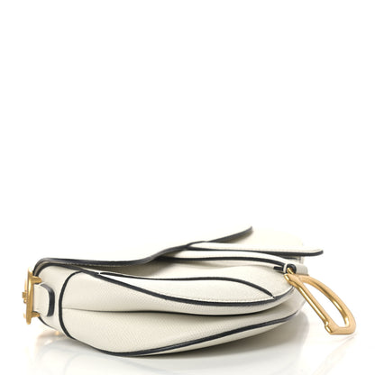 Christian Dior Grained Calfskin Saddle Bag White 3 of 11