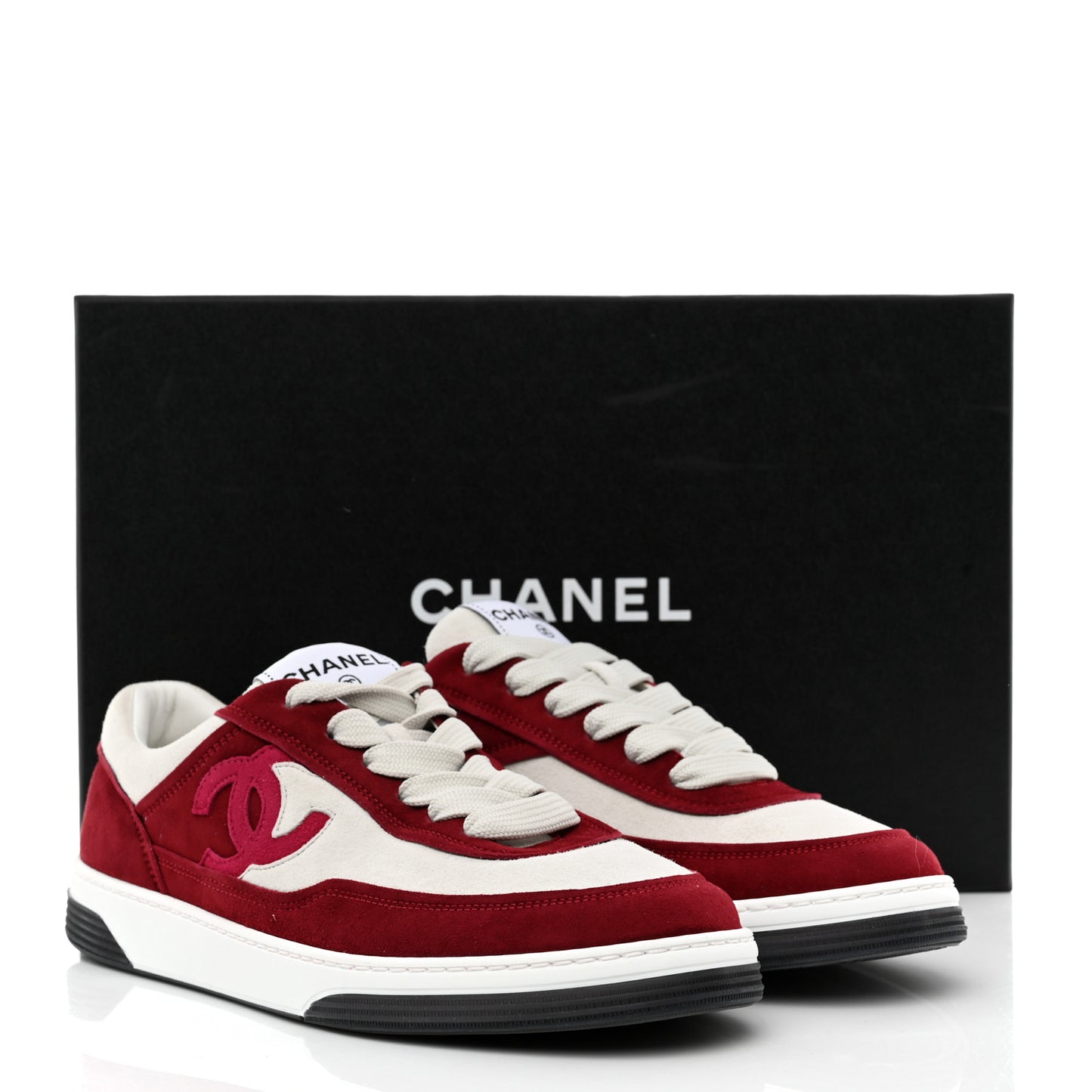 Suede Kidskin Womens CC Sneakers 39 Burgundy White