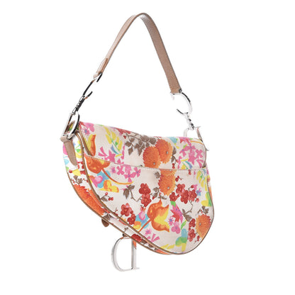 Christian Dior Canvas Floral Saddle Bag 3 of 8