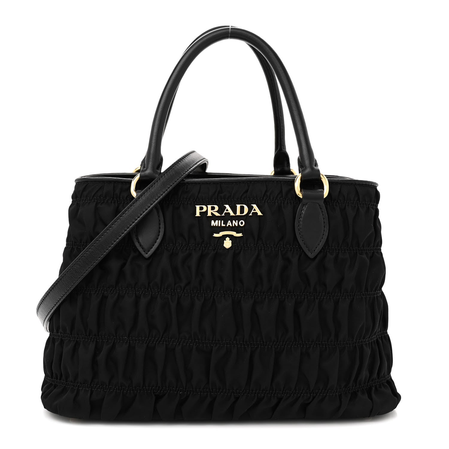 Prada Tessuto Nylon Gaufre Small Tote Black 1 of 10