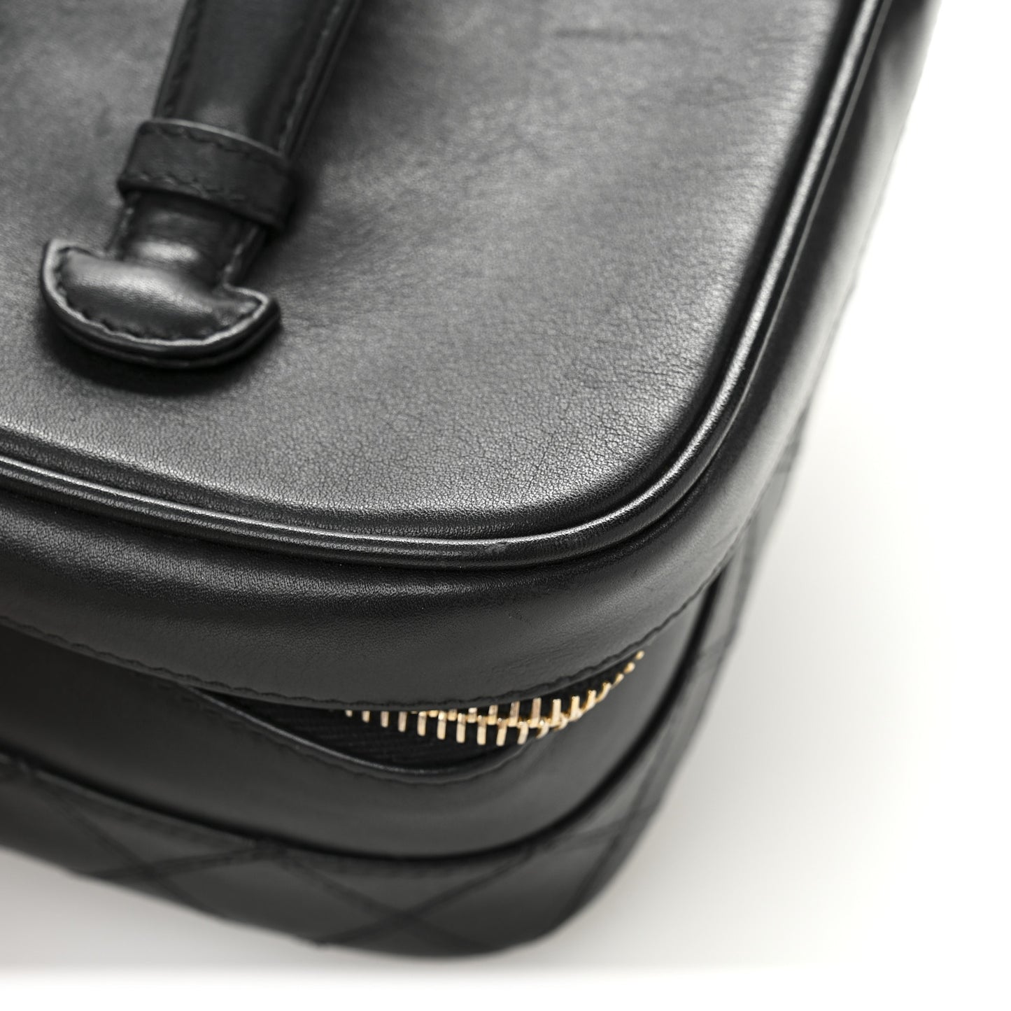 Lambskin Vanity Cosmetic Case Black