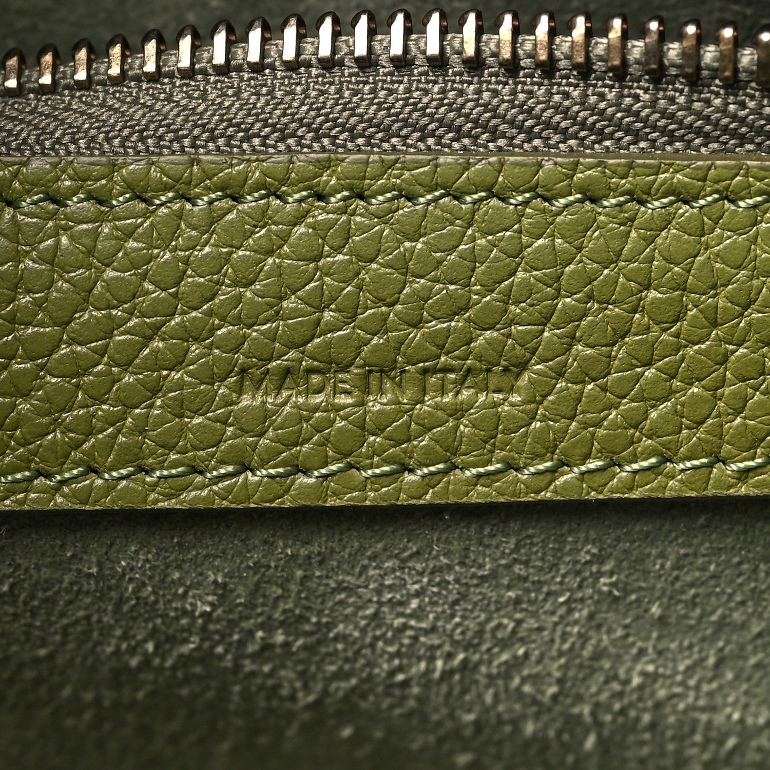 Celine Drummed Calfskin Micro Luggage Light Khaki 7 of 11