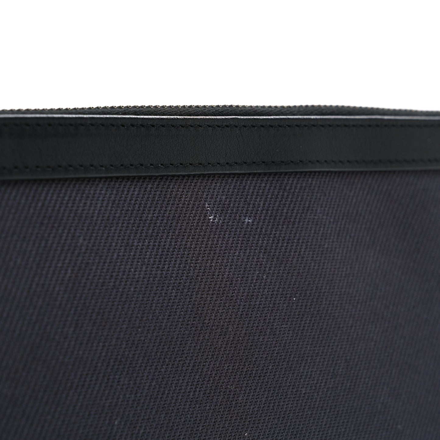 Linen Canvas Rive Gauche Zipped Pouch Deep Grey Black