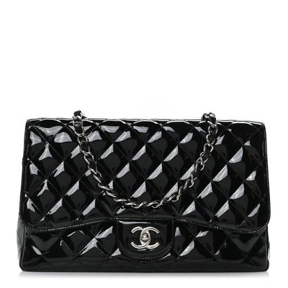 Chanel Patent Quilted Jumbo Single Flap Black 1 of 8
