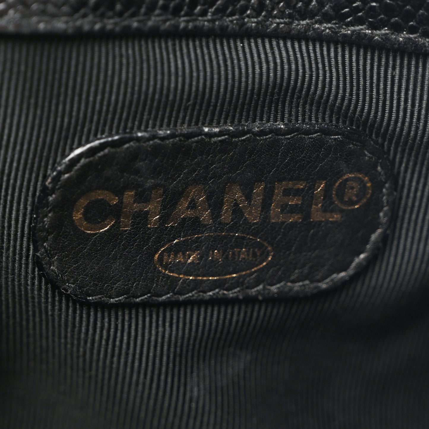 Caviar CC Drawstring Shoulder Bag Black