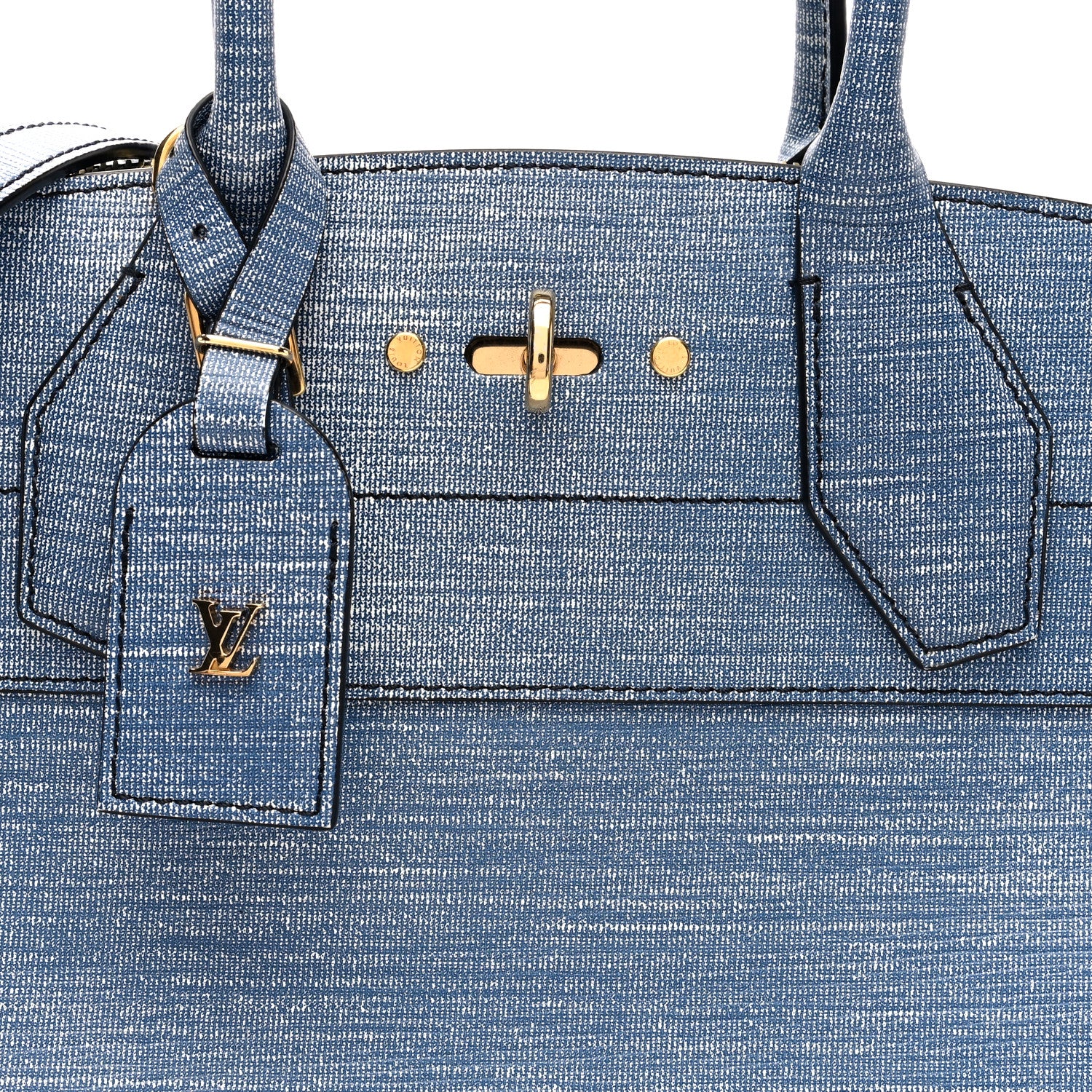 Louis Vuitton Epi City Steamer MM Blue Jean 7 of 9