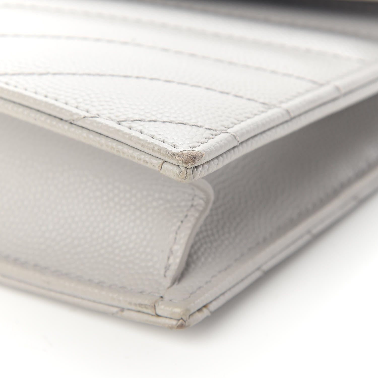 Saint Laurent Grain De Poudre Matelasse Chevron Monogram Envelope Chain Wallet Souris 14 of 16