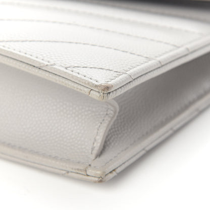 Saint Laurent Grain De Poudre Matelasse Chevron Monogram Envelope Chain Wallet Souris 14 of 16