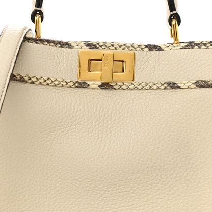 Fendi Cuoio Romano Elaphe Chamois Python Print Small Peekaboo I SEE U Satchel Camelia 6 of 9