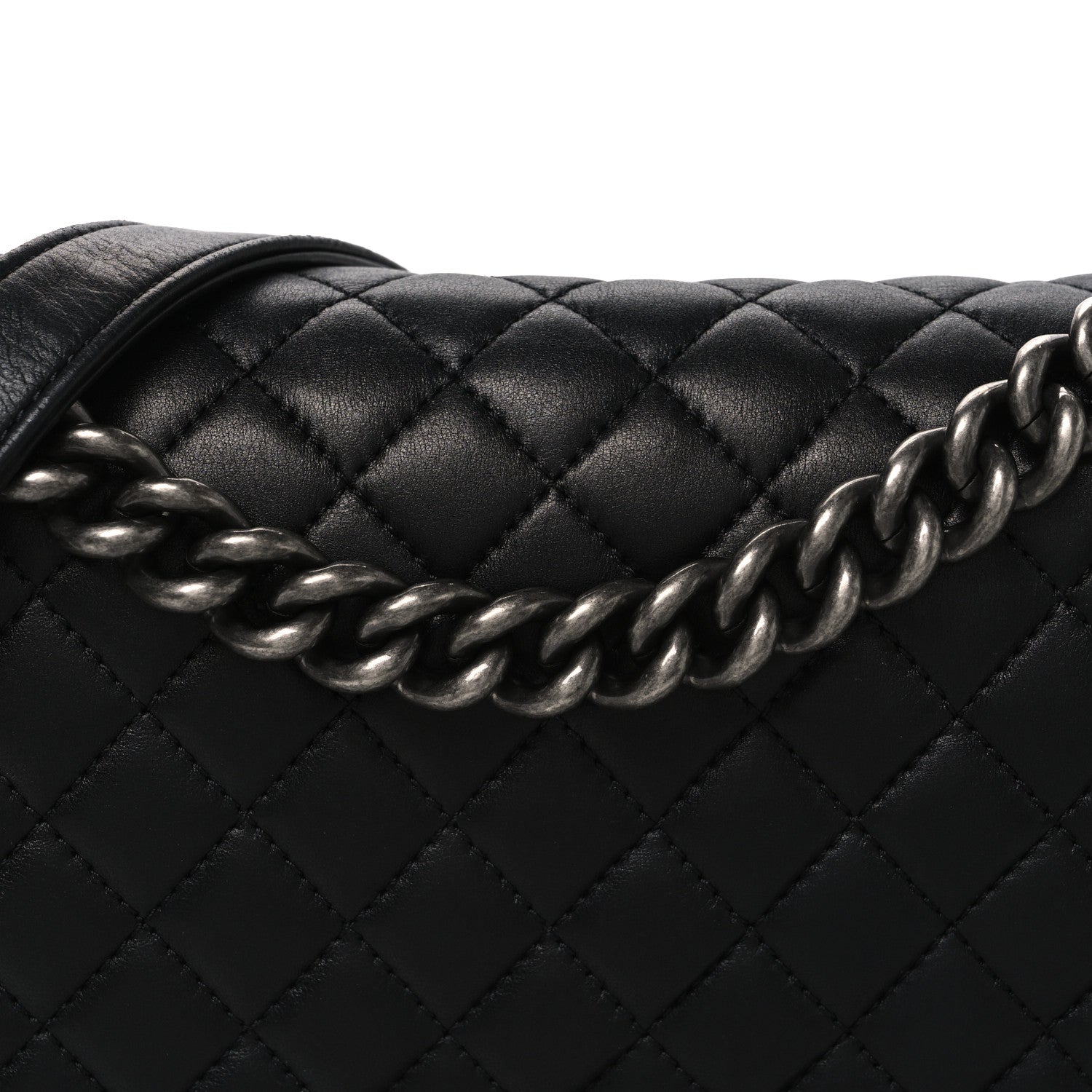 Chanel Lambskin Quilted Medium Boy Flap Black 7 of 9
