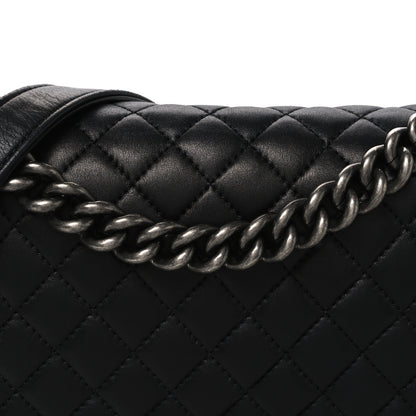 Chanel Lambskin Quilted Medium Boy Flap Black 7 of 9